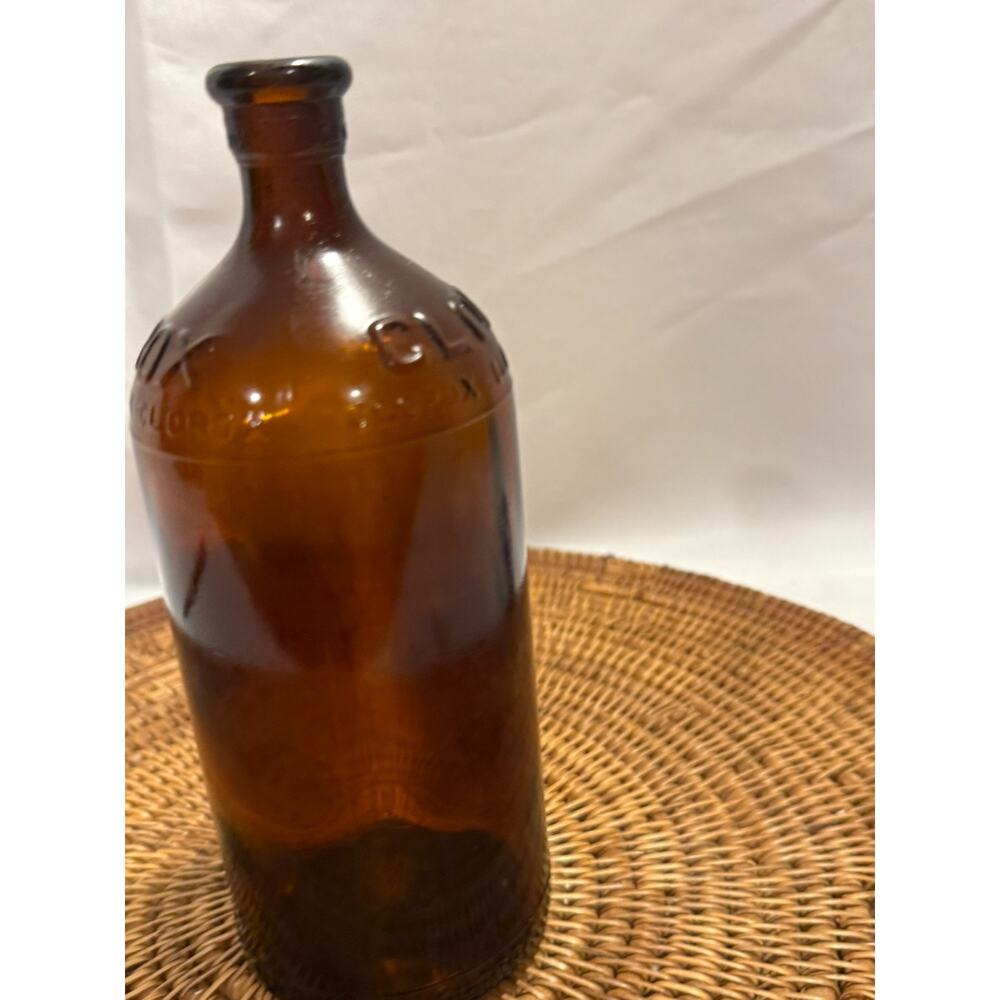 Vintage CLOROX Amber Brown Glass Bottle - Picture 4 of 6